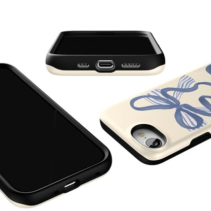 Casely iPhone 16e Case | Heartstrings | Blue Bow | Bold Protective Design | Compatible with MagSafe - color: Heartstrings | Blue Bow