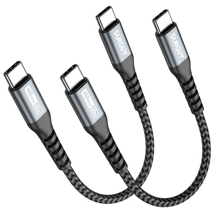 SUNGUY USB C to USB C 0.5FT [2Pack] Short, 60W USB C Cable Fast Charging - color: Grey, size: 0.5FT