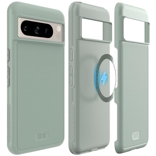 TUDIA MergeGrip [Magsafe Compatible] Designed for Google Pixel 8 Pro Case (2023) - Dual Layer [Military Grade] Shockproof Slim Rugged Tough Heavy Duty Phone Cases - Green Lily - color: Green Lily, size: Magnetic Pixel 8 Pro