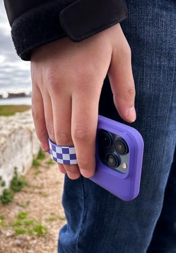 Smartish Phone Grip Loop with Kickstand, Prop Tart, Adhesive Strap, Checker - color: Checkerboard