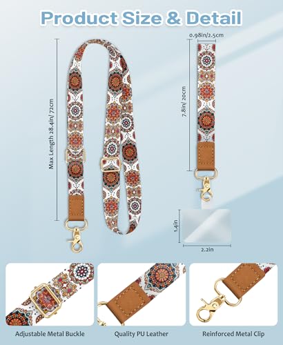 Yonlevres Phone Lanyard Crossbody Strap Wrist Neck Adjustable Women Boho - color: Bohemian Multi