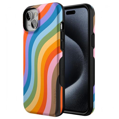 Casely iPhone 15 Plus Case | Love for All | Rainbow Pride | Bold Protective Design | Compatible with MagSafe - color: Love for All | Rainbow Pride
