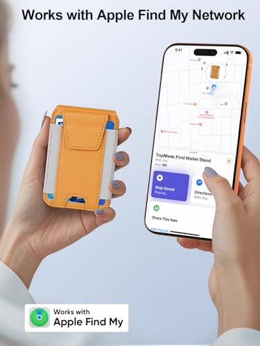 for MagSafe Wallet Works with Apple Find My, Strongest Magnetic Wallet - color: Orange