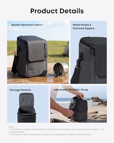 Anker SOLIX C300 DC Portable Power Station with Protective Bag, 288Wh, 300W - style: C300 DC + Protective Bag