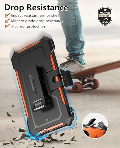 for iPhone 13/14/15 Phone Case: for iPhone 16e Protective Cover with Belt Clip Holster | Durable Dual-Layer Design with Built-in Kickstand | Heavy Duty Military Grade Hard Protection Shock Proof | Built-in Screen Protector, 20FT Military-Grade Drop Shockp