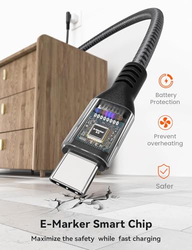XAOSUN 240W Right Angle USB C to USB C Cable, 90 Degree USB C Cable 10FT - size: 10FT-90°