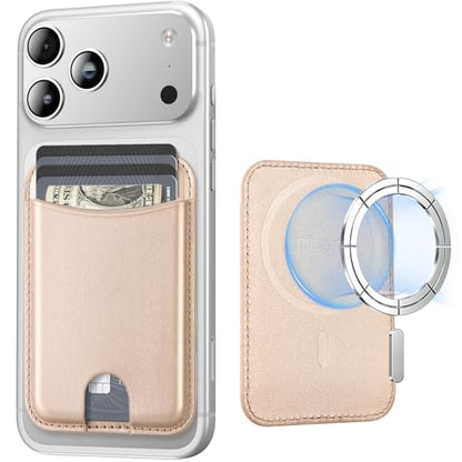 Miroddi for MagSafe Wallet, 4 Cards Holder, Stronger Magnetic Phone Wallet - color: Gold