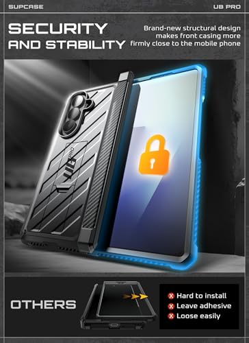 SUPCASE for Samsung Galaxy Z Fold 7 Case with Built-in Kickstand, Black - color: Black