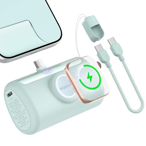 RORRY PalmGo Portable Charger Power Bank 10000mAh 3-in-1 Mini Battery Pack - color: Green