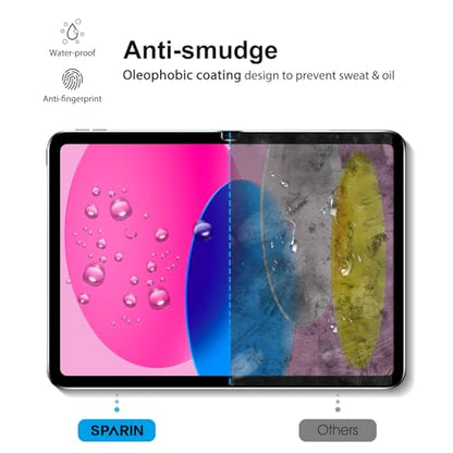 SPARIN 2+2 Pack Screen Protector for iPad (A16) 11th/10th Gen (11”/10.9”) | Tempered Glass + Camera Lens Protector Full Protection, Case Friendly, Anti Scratch, Apple Pencil Compatible-Pink - color: Pink