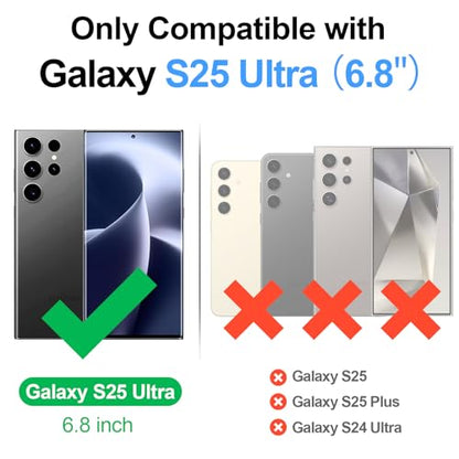 SkyEagle Compatible with Magsafe 2 in 1 Detachable Samsung Galaxy S25 Ultra Wallet Case with Card Holder,Women Men Magnetic PU Leather RFID Blocking Flip Kickstand Credit Slots,Black - color: Black, size: Samsung Galaxy S25 Ultra - 6.9"
