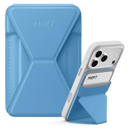 MOFT Magnetic Wallet Stand Compatible with iPhone 18/17/16/15/14/13 Series, Angle Adjustment Magsafe Compatible MOVAS Phone Stand - color: Faded Jeans, size: Standard