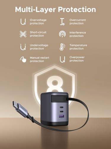 UGREEN Nexode 100W Retractable Charger Block, 4 in 1 Fast Charging Adapter