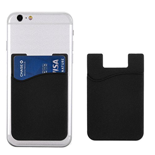 Agentwhiteusa Cell Phone Stick on Wallet (for Credit Card, Business Card & Id) compatible with iPhone, Android & Most Smartphones - color: BLACK