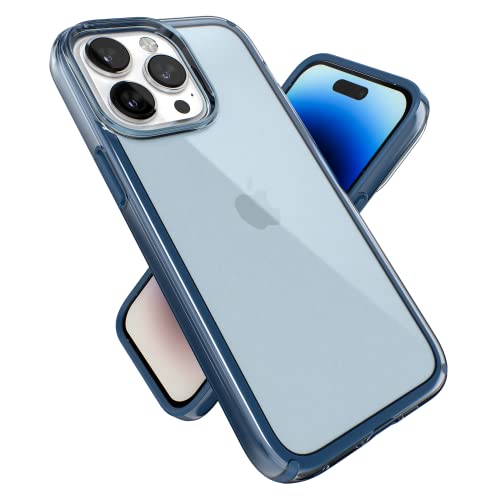 Speck iPhone 14 Pro Max Case - Drop Protection with Scratch Resistant Dual Layer Slim Phone Case for 6.7 Inch iPhones 14 Pro Max - Anti-Yellowing & Anti-Fade Case - Glass Navy/Winter Navy GemShell - color: Glass Navy/Winter Navy