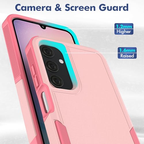 for Samsung Galaxy A25 5G Case: Dual Layer Protective Heavy Duty Cell Phone Cover Shockproof Rugged with HD Screen Protector - Military Protection Bumper Tough - Samsung Galaxy A25 5G 2024, Pink - color: Pink (PC) + Pink (TPU)