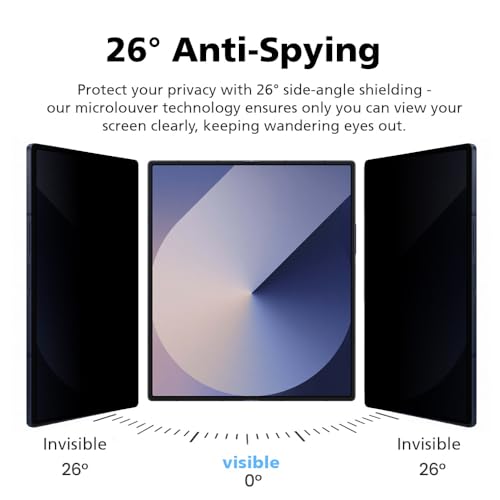 2+2 Pack Privacy Anti-Spy Screen Protector for Samsung Galaxy Z Fold 4, 2 Packs Inside + 2 Pack Front, Flexible EPU TPU Hybrid Film, Bubble free, Scratch Self-Healing, Easy Installation with Alignment jig - size: Galaxy Z Fold 4
