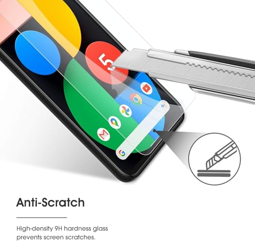 OMOTON [3 Pack Screen Protector for Google Pixel 5 - Tempered Glass/Case Friendly/Anti Scratch Screen Protector for Google Pixel 5 - size: Pixel 5 - 6 Inch