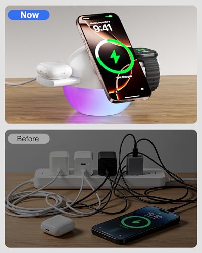 3-in-1 MagSafe Qi2.2 25W Fast Wireless Charger, iPhone Apple Watch