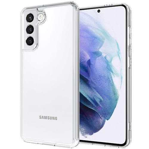 TENOC Phone Case for Samsung Galaxy S21 5G, Clear Case Non-Yellowing Protective Bumper Hard Back Cover - color: Clear Anti-Yellowing, size: S21