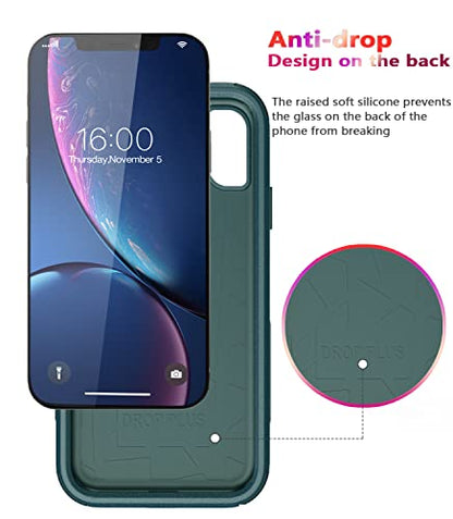 Diverbox for iPhone Xr Case [Shockproof] [Dropproof] [Dust-Proof],Heavy Duty Protection Phone Case Cover for Apple iPhone XR (Dark Green) - color: Dark Green-3in1