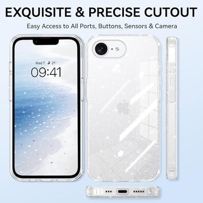 YINLAI for iPhone 17e, 16e Case 6.1-Inch- Clear Glitter - color: Clear Glitter, size: iPhone 17e/16e 6.1"