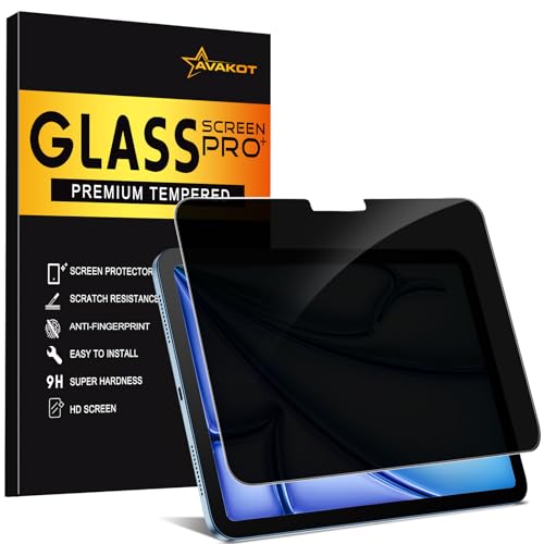 Privacy Screen Protector for iPad Air 11 M3/M2 2025/2024, Anti-Spy Tempered Glass Film for iPad Air 11 Inch, Face ID & Apple Pencil Compatible, HD Clear, Touch Sensitive Case Friendly，1 Pack - size: 1 Pack for iPad Air 11 M3/M2
