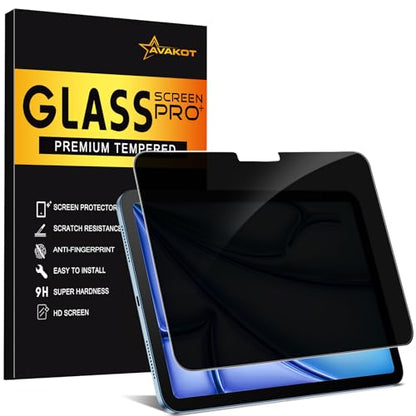 Privacy Screen Protector for iPad Air 11 M3/M2 2025/2024, Anti-Spy Tempered Glass Film for iPad Air 11 Inch, Face ID & Apple Pencil Compatible, HD Clear, Touch Sensitive Case Friendly，1 Pack - size: 1 Pack for iPad Air 11 M3/M2