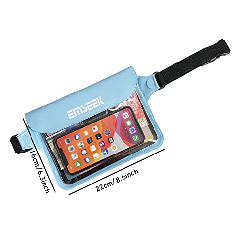 Waterproof Waist Pouch Dry Belt Bag Fanny Pack Keep Your Key Fob Wallet Kindle Phone Dry Perfect For Swim Surf Snorkel(Blue) - color: Blue