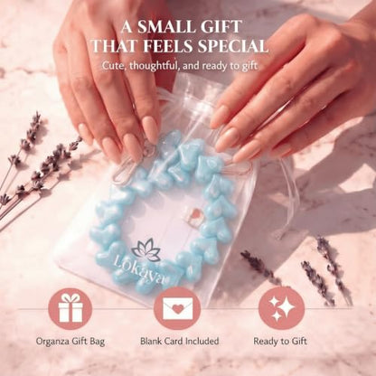 Heart Beaded Phone Wristlet | Phone Wrist Strap With Tether Tab | Cute Accessory for Phone, AirPods, Bag, Keys, Camera - color: Seafoam Blue
