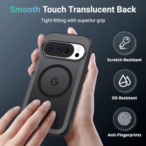 Magnetic for Google Pixel 10 Case& Pixel 10 Pro Case 6.3"-Black | Compatible with MagSafe,Military Grade Drop Protection,Heavy Duty Protection,Non-Slip,Shockproof 2-Layer Durable Bumper Case - color: Black, size: Pixel 10/10 Pro 6.3''