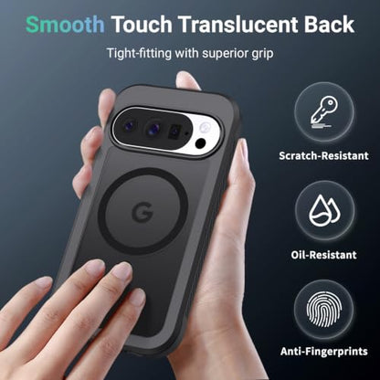 Magnetic for Google Pixel 10 Case& Pixel 10 Pro Case 6.3"-Black | Compatible with MagSafe,Military Grade Drop Protection,Heavy Duty Protection,Non-Slip,Shockproof 2-Layer Durable Bumper Case - color: Black, size: Pixel 10/10 Pro 6.3''
