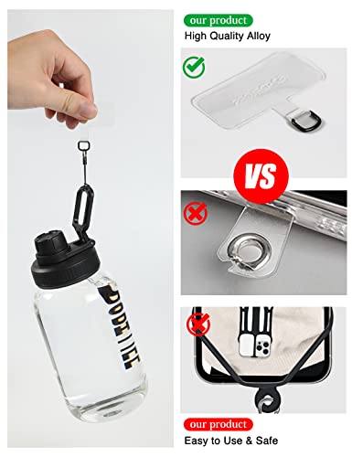 Phone Tether Tab 2 Pack,Universal Phone Lanyard Patch Without Adhesive,Phone Strap Replacement Part for Cell Phone (Gray&Clear) - color: Gray&clear