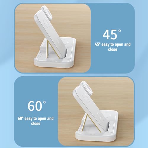 VBESTLIFE 4 in 1 Wireless Charging Station, 15W Fast Charger for Phone Watch Earbuds with Foldable Design for Travel Work Home
