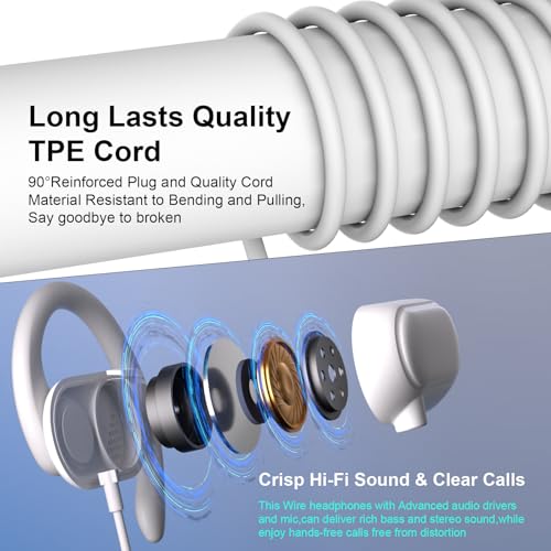 Open Ear USB C Headphones Wired Earbuds for iPhone 17 18 Pro Max 16 15 - color: White