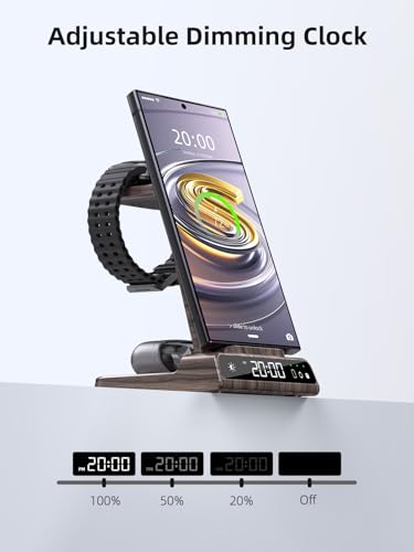 Wireless Charger for Samsung, Android Charger for Samsung Galaxy S25 Ultra - color: Woodgrain