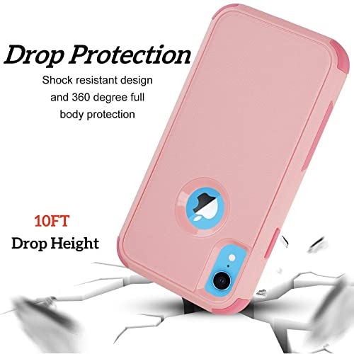 Co-Goldguard for iPhone XR Case, [Shockproof] [Dropproof] Heavy Duty Protection Phone Case Cover, 3 in 1 Non-Slip Scratch-Resistant Shell for iPhone XR, 6.1 inch, Pink - color: PINK