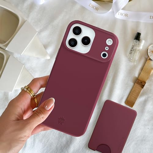 VELVET CAVIAR compatible with MagSafe Wallet - Magnetic Card Holder - color: Burgundy 1990