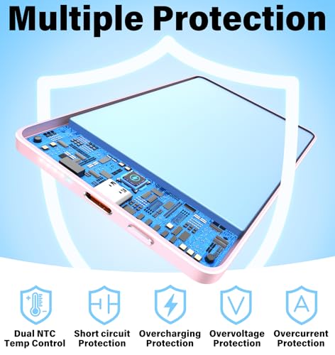 3-in-1 5000mAh for Magsafe Power Bank Thin Slim 22.5W Magnetic Battery Pack - color: Pink