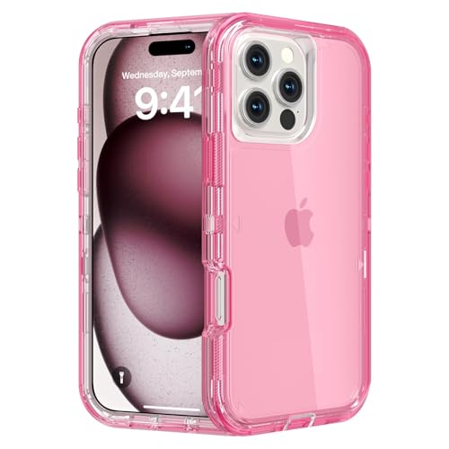 Follaroma for iPhone 16 Pro Max Case, Shockproof, Crystal Pink | Heavy Duty Shockproof Protection Phone Cases, Anti-Drop, Dual Layer Transparent Rugged Protective Cover, 6.9 inch - color: Pink, size: iPhone 16 Pro Max 6.9‘’