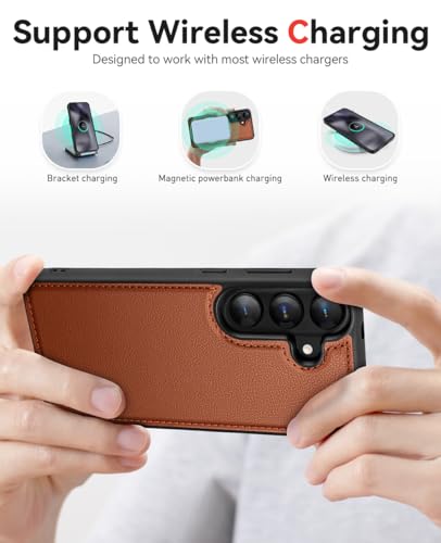 OCASE for Samsung Galaxy S26 Detachable Wallet Case with Card Holder, [2 in 1] PU Leather Flip Folio Case with RFID Blocking Stand Wrist Strap Shockproof Phone Cover 2026, Litchi Brown - color: Litchi Brown, size: Samsung Galaxy S26
