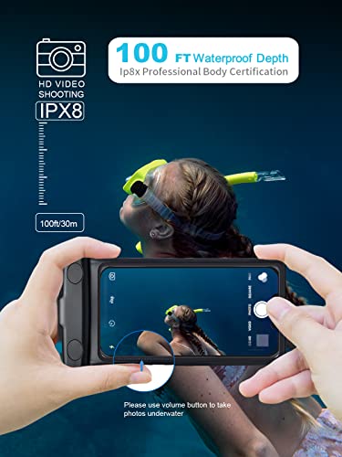 wellhouse Waterproof Phone Pouch, Waterproof Phone Case for iPhone 17 16 15 14 13 Pro Max XS Samsung, IPX8 3D Cellphone Dry Bag Beach Essentials (1 Pack -Earl Black 7 inch) - color: 1 Pack -Earl Black 7 inch