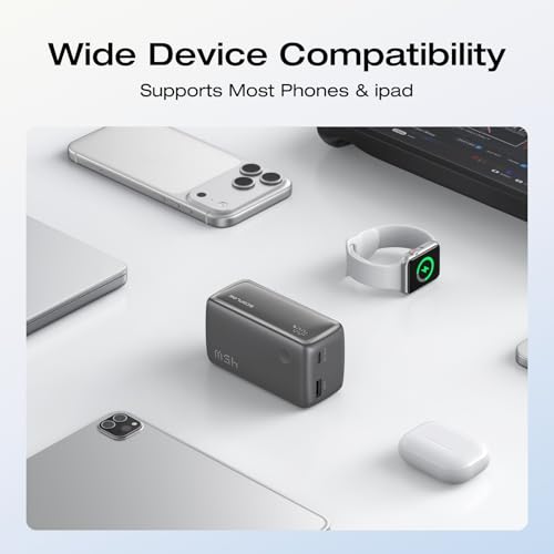 EF ECOFLOW Rapid 45W Power Bank 10000mAh Portable Charger with Built-in USB C 2.3ft Cable and USB C&A Port Travel Essential Battery Bank with Digital Display for iPhone 17/16 Series, Galaxy, ipad - color: Black