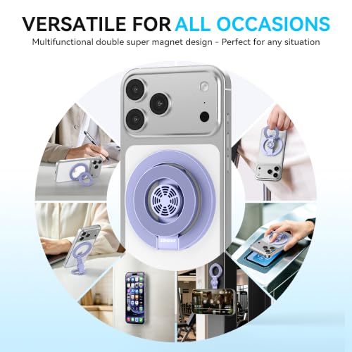 Magnetic Phone Ring Grip for MagSafe Compatible with iPhone 17/16/15/14/13 - color: Purple