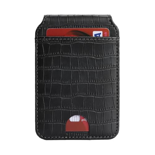 Ｈａｖａｙａ Leather Wallet Case for iPhone 16 - Jet Black | Crocodile-textured leather, detachable wallet, 5-card slots & kickstand, MagSafe 15W fast charge, raised bezels - color: Jet Black