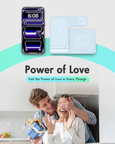 GETPALS Wireless Charger iPhone Charging Station for Apple Multiple Devices - color: Blue