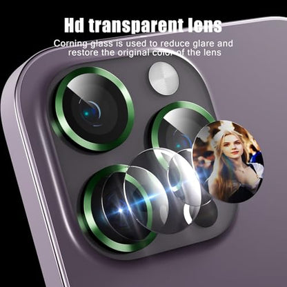 Camera Lens Protector Compatible with iPhone 14 Pro/iPhone 14 Pro Max,Scratch Resistant,HD Clear Tempered Glass Camera Lens Protection Cover,Case Friendly Easy to Install - Green - color: Green, size: iPhone 14 Pro/iPhone 14 Pro Max