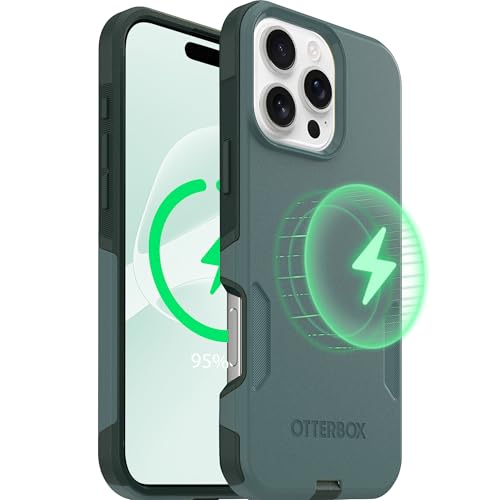 OtterBox iPhone 16 Pro – Commuter Series Slim MagSafe Case - Sagebrush | 3X Military Drop Protection - Dual-Layer Design - Pocket-Friendly - Raised Edges - Port Covers - Non-Retail Packaging - color: Sagebrush Green