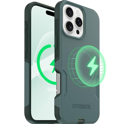 OtterBox iPhone 16 Pro – Commuter Series Slim MagSafe Case - Sagebrush | 3X Military Drop Protection - Dual-Layer Design - Pocket-Friendly - Raised Edges - Port Covers - Non-Retail Packaging - color: Sagebrush Green