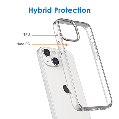 JETech Case for iPhone 13 6.1-Inch, Non-Yellowing Shockproof Phone Bumper Cover, Anti-Scratch Clear Back (Clear) - color: Clear